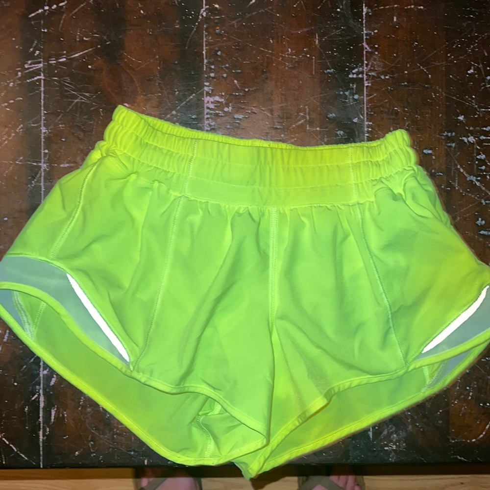 Neon yellow hottie hot lululemon shorts 2.5 inches